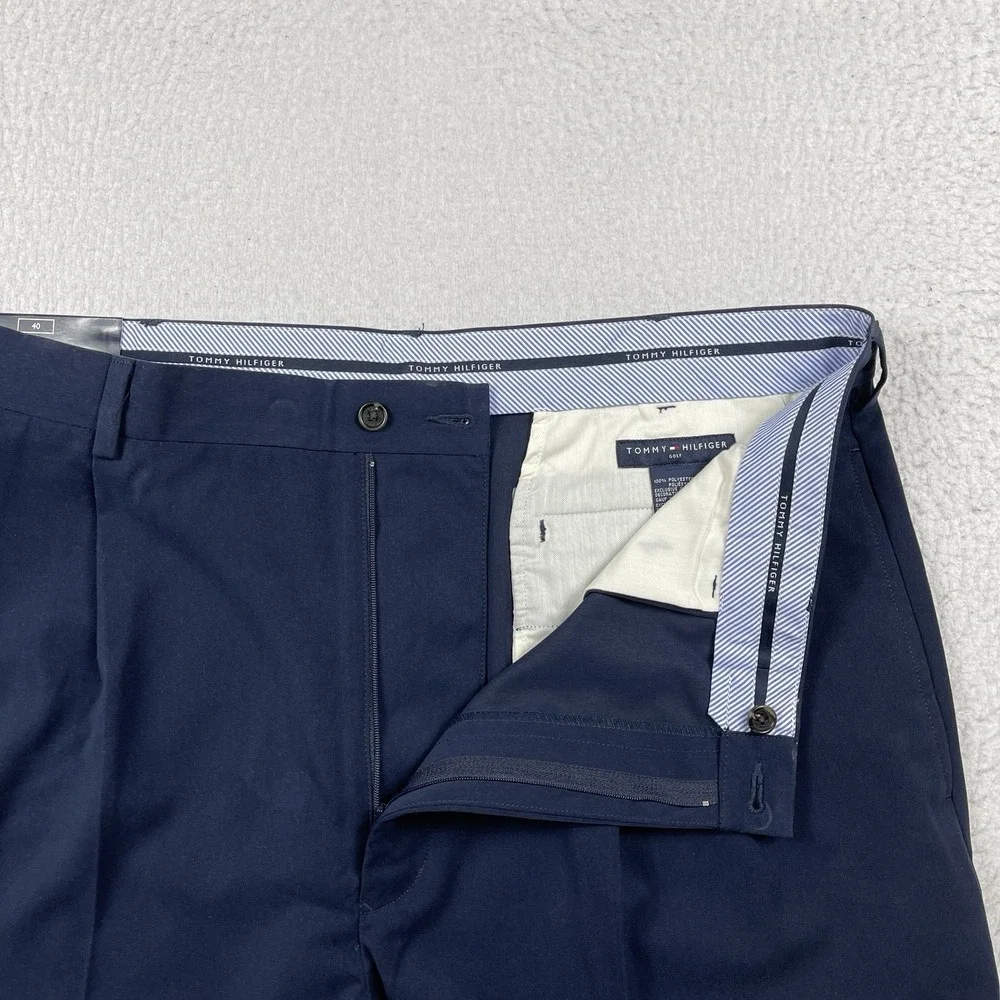 Tommy Hilfiger Shorts Mens 40 Blue Pleated Casual‎ Travel Golf Vacation Preppy